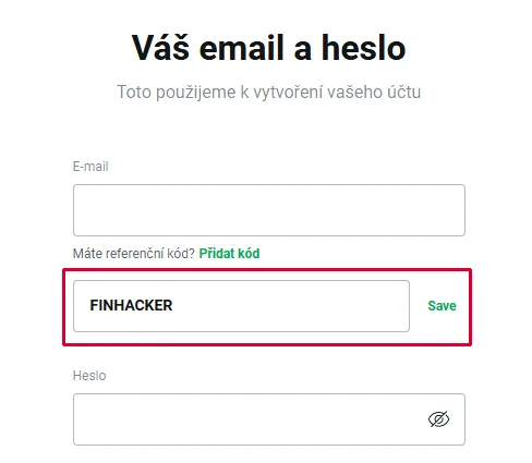 Ukázka zadání referenčního kódu FINHACKER.